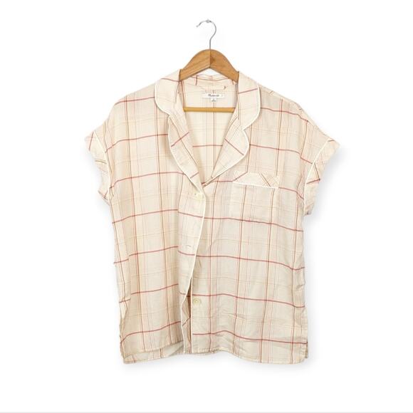 Madewell Other - Madewell Fine Plaid Bedtime Button Pajama Top Size M